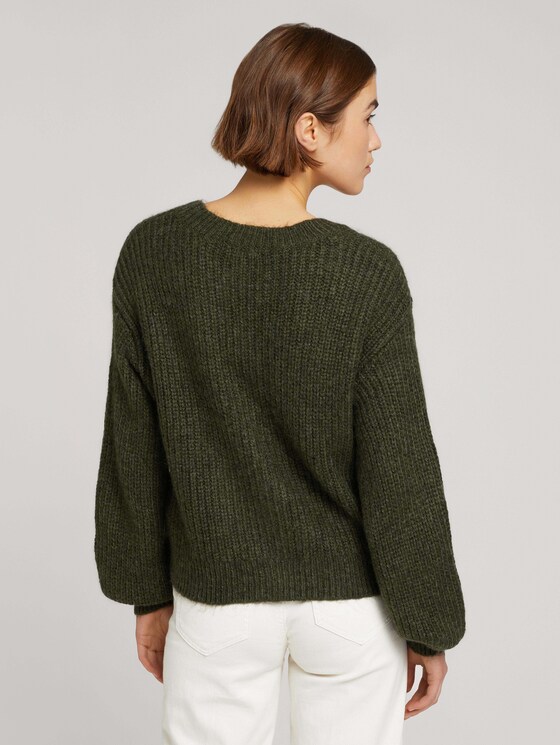 Cardigan aus groben Ripp mit Knopfleiste - Frauen - Golden Olive Green Melange Cardigan aus groben Ripp mit Knopfleiste - Frauen - Golden Olive Green Melange - 2 - TOM TAILOR Denim