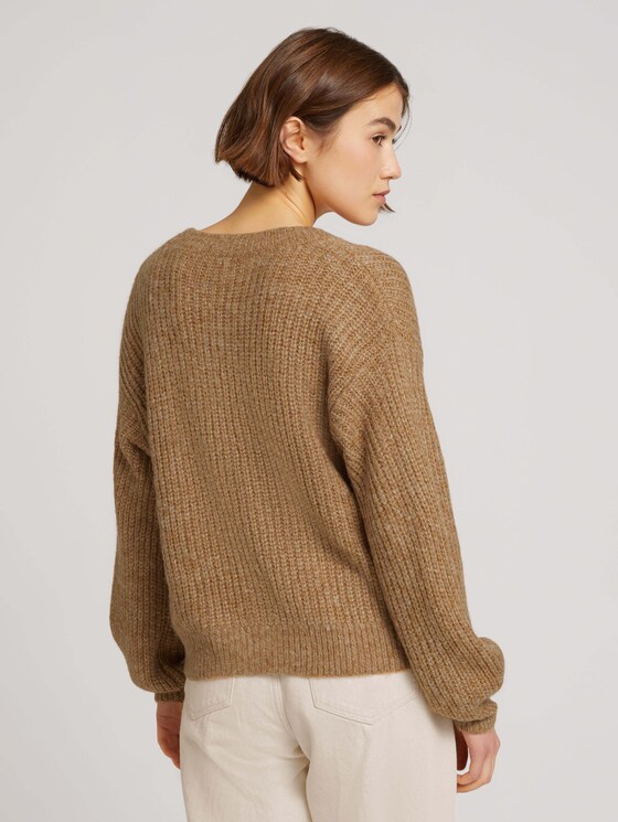 Cardigan aus groben Ripp mit Knopfleiste - Frauen - camel melange Cardigan aus groben Ripp mit Knopfleiste - Frauen - camel melange - 2 - TOM TAILOR Denim