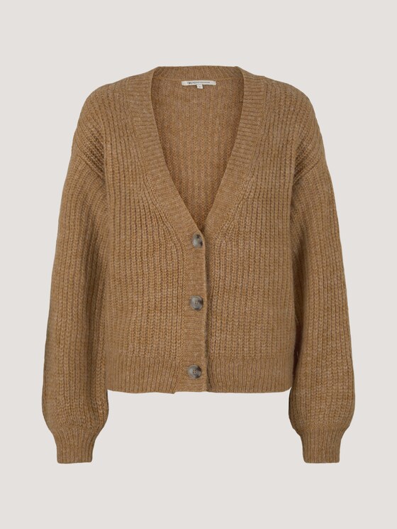 Cardigan aus groben Ripp mit Knopfleiste - Frauen - camel melange Cardigan aus groben Ripp mit Knopfleiste - Frauen - camel melange - 7 - TOM TAILOR Denim