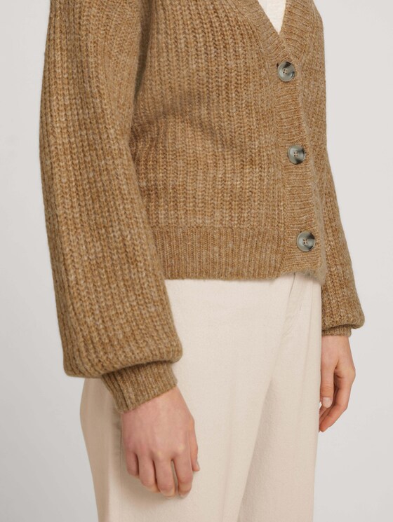 Cardigan aus groben Ripp mit Knopfleiste - Frauen - camel melange Cardigan aus groben Ripp mit Knopfleiste - Frauen - camel melange - 9 - TOM TAILOR Denim