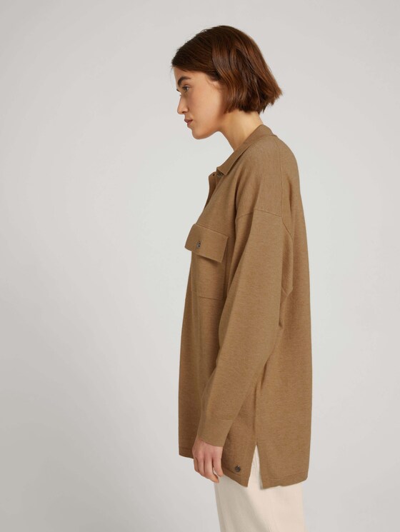 Gestrickte Hemdjacke - Frauen - camel melange Gestrickte Hemdjacke - Frauen - camel melange - 5 - TOM TAILOR Denim