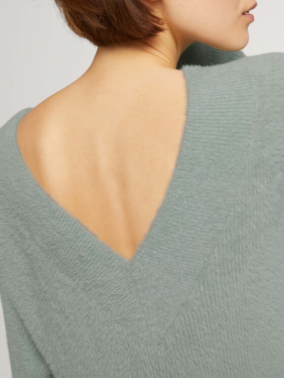 Strickpullover mit V-Ausschnitt - Frauen - soft greyish green Strickpullover mit V-Ausschnitt - Frauen - soft greyish green - 10 - TOM TAILOR Denim