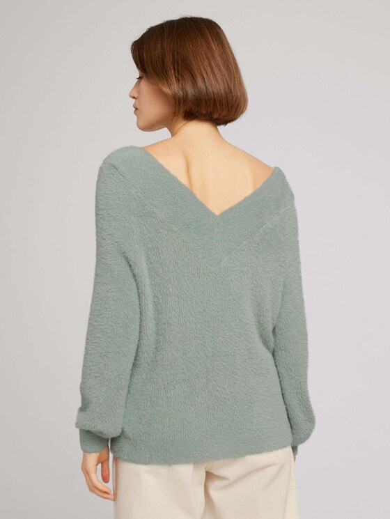 Strickpullover mit V-Ausschnitt - Frauen - soft greyish green Strickpullover mit V-Ausschnitt - Frauen - soft greyish green - 2 - TOM TAILOR Denim