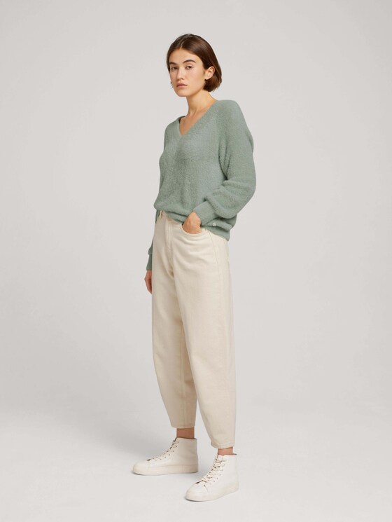 Strickpullover mit V-Ausschnitt - Frauen - soft greyish green Strickpullover mit V-Ausschnitt - Frauen - soft greyish green - 3 - TOM TAILOR Denim