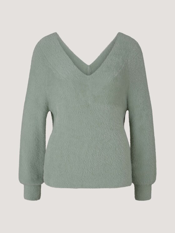 Strickpullover mit V-Ausschnitt - Frauen - soft greyish green Strickpullover mit V-Ausschnitt - Frauen - soft greyish green - 7 - TOM TAILOR Denim