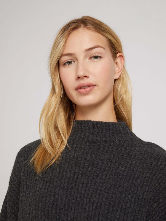 Strickpullover aus recyceltem Polyester - Frauen - Shale Grey Melange Strickpullover aus recyceltem Polyester - Frauen - Shale Grey Melange - 9 - TOM TAILOR Denim
