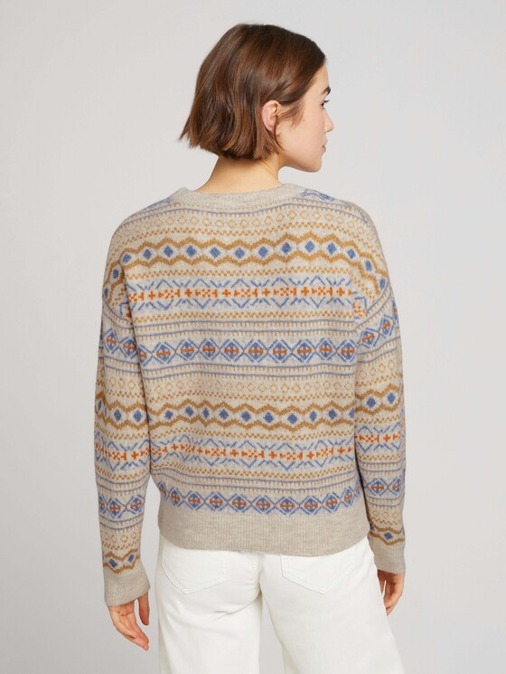 Strickpullover mit recyceltem Polyester - Frauen - camel fair isle Strickpullover mit recyceltem Polyester - Frauen - camel fair isle - 2 - TOM TAILOR Denim