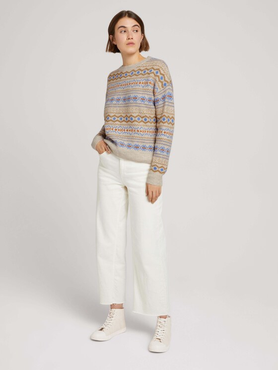 Strickpullover mit recyceltem Polyester - Frauen - camel fair isle Strickpullover mit recyceltem Polyester - Frauen - camel fair isle - 3 - TOM TAILOR Denim