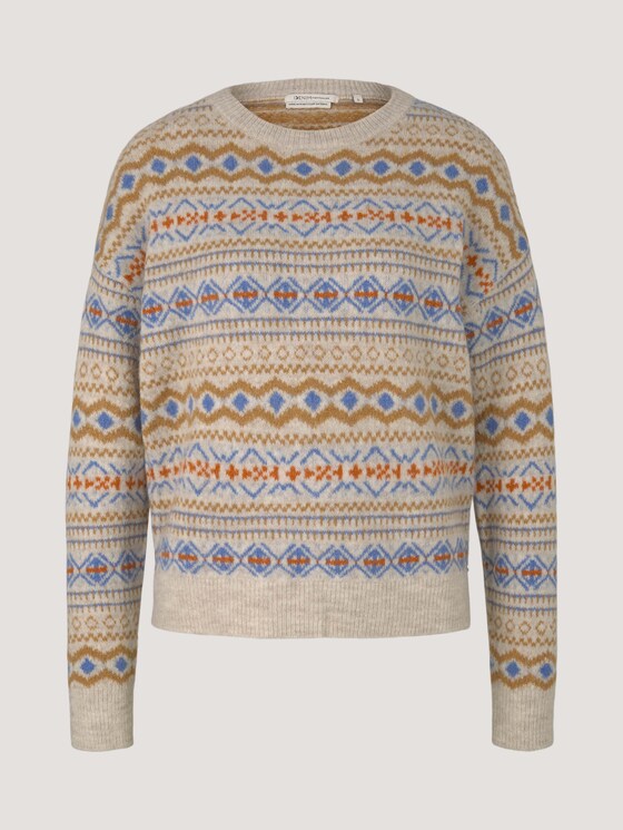 Strickpullover mit recyceltem Polyester - Frauen - camel fair isle Strickpullover mit recyceltem Polyester - Frauen - camel fair isle - 7 - TOM TAILOR Denim