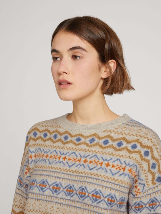 Strickpullover mit recyceltem Polyester - Frauen - camel fair isle Strickpullover mit recyceltem Polyester - Frauen - camel fair isle - 9 - TOM TAILOR Denim