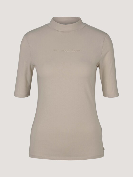 T-Shirt mit Stehkragen - Frauen - cold beige T-Shirt mit Stehkragen - Frauen - cold beige - 7 - TOM TAILOR Denim