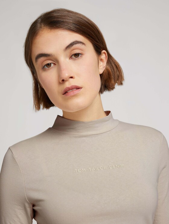 T-Shirt mit Stehkragen - Frauen - cold beige T-Shirt mit Stehkragen - Frauen - cold beige - 9 - TOM TAILOR Denim