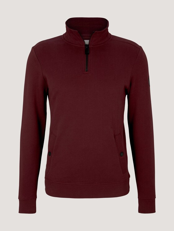 Troyer Sweatshirt mit Taschen - Männer - Decadent Bordeaux Troyer Sweatshirt mit Taschen - Männer - Decadent Bordeaux - 7 - TOM TAILOR