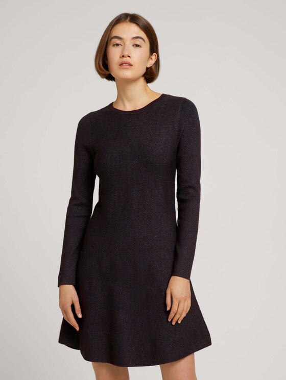 Kurzes Kleid mit langen Ärmeln - Frauen - Shale Grey Melange Kurzes Kleid mit langen Ärmeln - Frauen - Shale Grey Melange - 1 - TOM TAILOR Denim