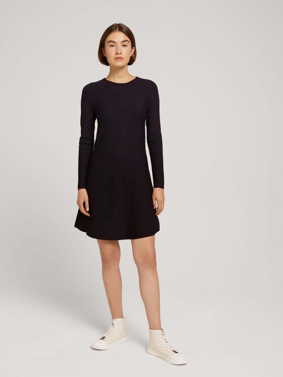 Kurzes Kleid mit langen Ärmeln - Frauen - Shale Grey Melange Kurzes Kleid mit langen Ärmeln - Frauen - Shale Grey Melange - 3 - TOM TAILOR Denim