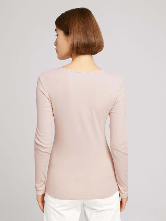 Langarmshirt mit V-Ausschnitt - Frauen - cold beige Langarmshirt mit V-Ausschnitt - Frauen - cold beige - 2 - TOM TAILOR Denim