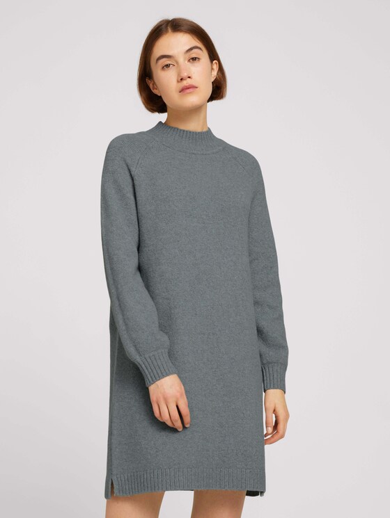 Strickkleid mit recyceltem Polyester - Frauen - grey mint melange Strickkleid mit recyceltem Polyester - Frauen - grey mint melange - 1 - TOM TAILOR Denim