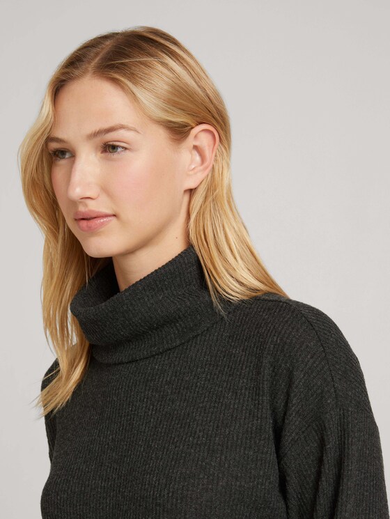 Rollkragenpullover mit Ballonärmeln - Frauen - Shale Grey Melange Rollkragenpullover mit Ballonärmeln - Frauen - Shale Grey Melange - 9 - TOM TAILOR Denim