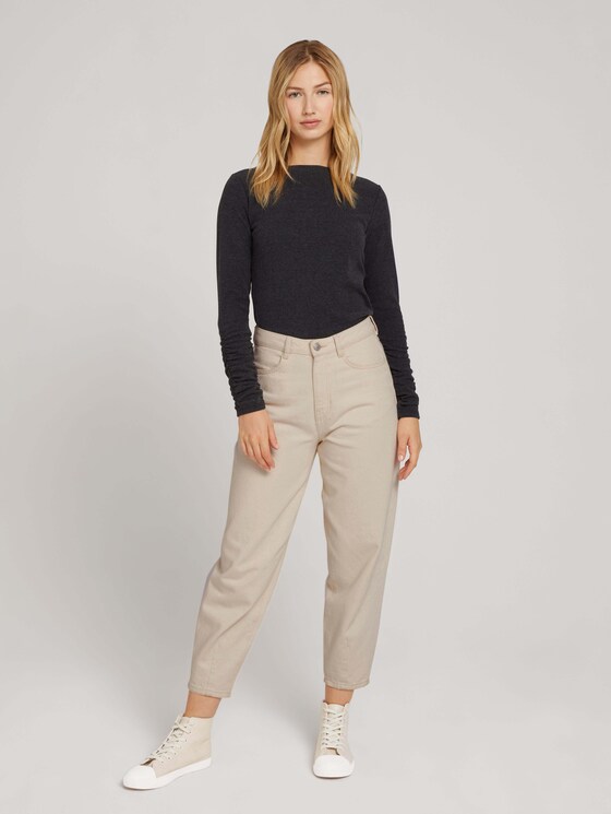 Long-sleeved shirt with a submarine collar - Women - Shale Grey Melange Long-sleeved shirt with a submarine collar - Women - Shale Grey Melange - 3 - TOM TAILOR Denim