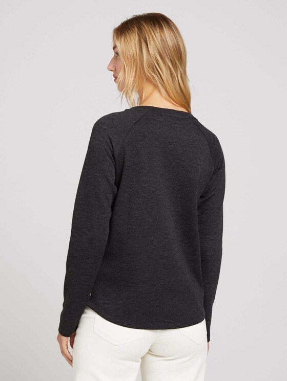 Langarmshirt mit Knopfleiste - Frauen - Shale Grey Melange Langarmshirt mit Knopfleiste - Frauen - Shale Grey Melange - 2 - TOM TAILOR Denim