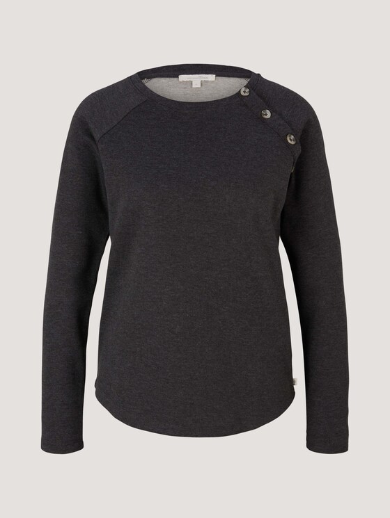 Langarmshirt mit Knopfleiste - Frauen - Shale Grey Melange Langarmshirt mit Knopfleiste - Frauen - Shale Grey Melange - 7 - TOM TAILOR Denim
