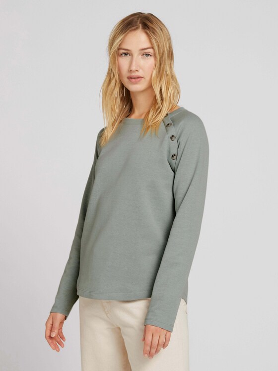 Langarmshirt mit Knopfleiste - Frauen - soft greyish green Langarmshirt mit Knopfleiste - Frauen - soft greyish green - 1 - TOM TAILOR Denim