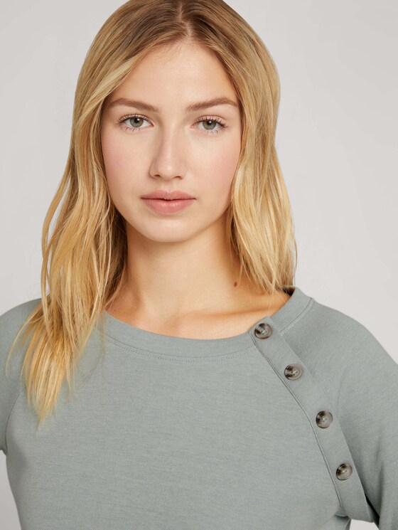 Langarmshirt mit Knopfleiste - Frauen - soft greyish green Langarmshirt mit Knopfleiste - Frauen - soft greyish green - 9 - TOM TAILOR Denim