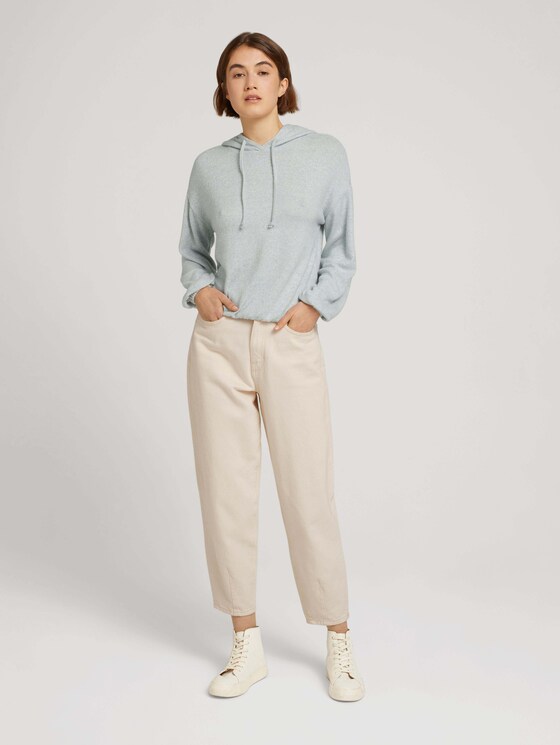 Kapuzenpullover mit Kordelzug und elastischem Bund - Frauen - grey mint melange Kapuzenpullover mit Kordelzug und elastischem Bund - Frauen - grey mint melange - 3 - TOM TAILOR Denim