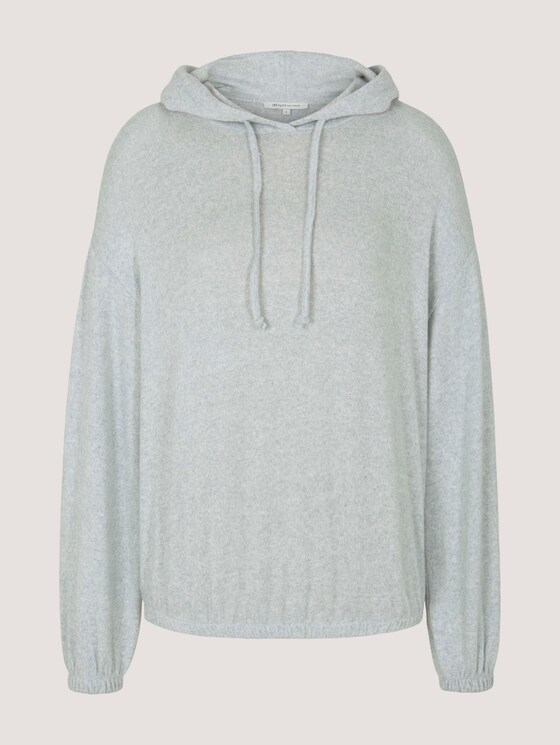 Kapuzenpullover mit Kordelzug und elastischem Bund - Frauen - grey mint melange Kapuzenpullover mit Kordelzug und elastischem Bund - Frauen - grey mint melange - 7 - TOM TAILOR Denim