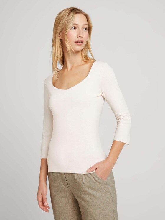 Langarmshirt aus Bio-Baumwolle - Frauen - cold beige Langarmshirt aus Bio-Baumwolle - Frauen - cold beige - 1 - TOM TAILOR Denim