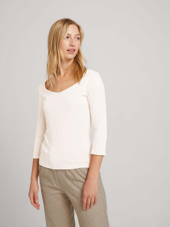 Langarmshirt aus Bio-Baumwolle - Frauen - cold beige - 5 - TOM TAILOR Denim