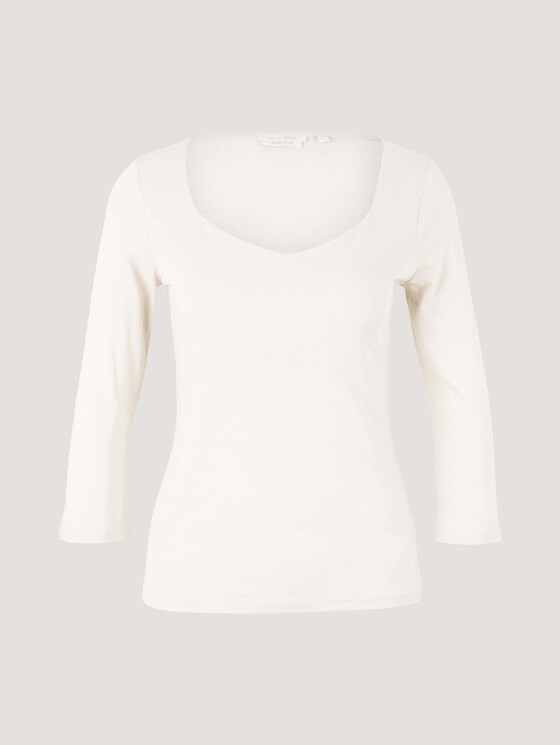 Langarmshirt aus Bio-Baumwolle - Frauen - cold beige Langarmshirt aus Bio-Baumwolle - Frauen - cold beige - 7 - TOM TAILOR Denim