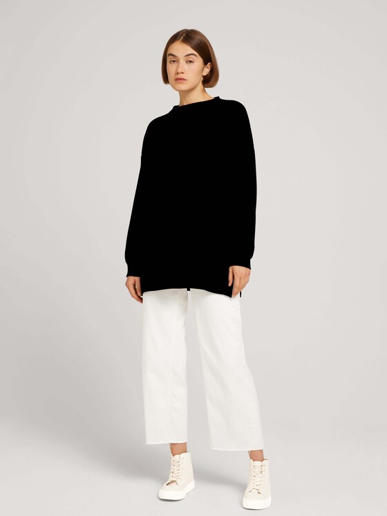 Oversize Langarmshirt aus nachhaltiger Baumwolle - Frauen - deep black Oversize Langarmshirt aus nachhaltiger Baumwolle - Frauen - deep black - 3 - TOM TAILOR Denim
