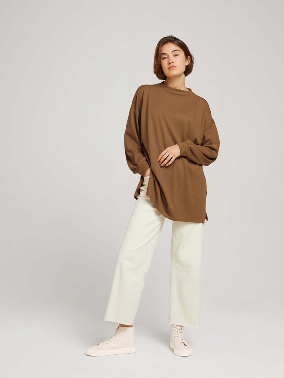 Oversize Langarmshirt aus nachhaltiger Baumwolle - Frauen - soft camel Oversize Langarmshirt aus nachhaltiger Baumwolle - Frauen - soft camel - 3 - TOM TAILOR Denim