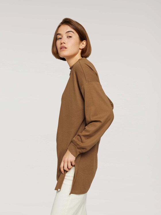 Oversize Langarmshirt aus nachhaltiger Baumwolle - Frauen - soft camel - 5 - TOM TAILOR Denim
