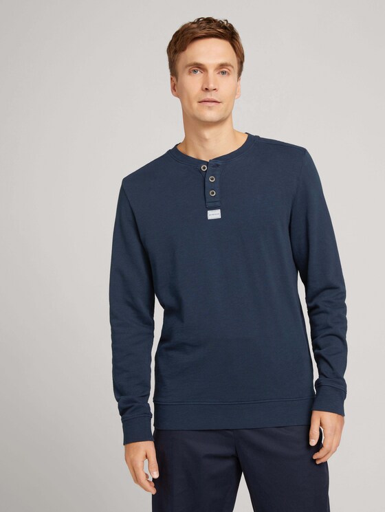 Henley Sweatshirt - Männer - Sky Captain Blue Henley Sweatshirt - Männer - Sky Captain Blue - 1 - TOM TAILOR
