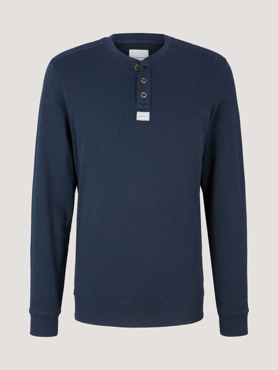 Henley Sweatshirt - Männer - Sky Captain Blue Henley Sweatshirt - Männer - Sky Captain Blue - 7 - TOM TAILOR