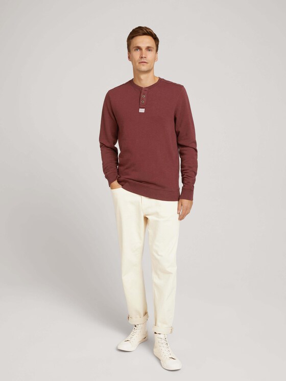 Henley Sweatshirt - Männer - Decadent Bordeaux Henley Sweatshirt - Männer - Decadent Bordeaux - 3 - TOM TAILOR