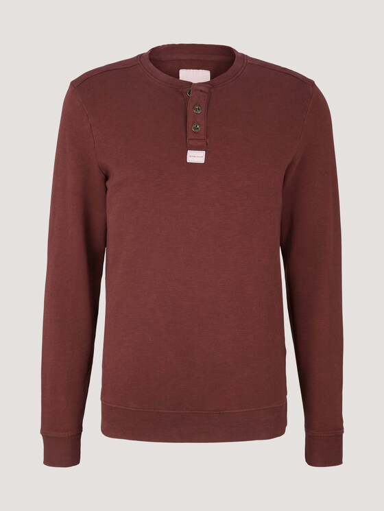Henley Sweatshirt - Männer - Decadent Bordeaux Henley Sweatshirt - Männer - Decadent Bordeaux - 7 - TOM TAILOR