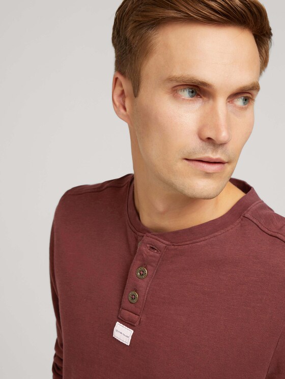 Henley Sweatshirt - Männer - Decadent Bordeaux Henley Sweatshirt - Männer - Decadent Bordeaux - 9 - TOM TAILOR