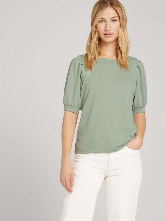 Shirt mit Ballonärmeln - Frauen - soft greyish green Shirt mit Ballonärmeln - Frauen - soft greyish green - 5 - TOM TAILOR Denim