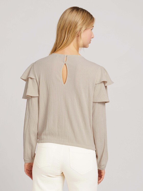 Pullover mit Rüschen - Frauen - cold beige Pullover mit Rüschen - Frauen - cold beige - 2 - TOM TAILOR Denim