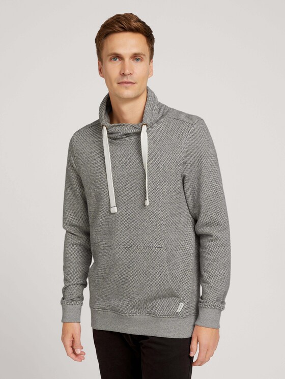 Strukturiertes Snood Sweatshirt - Männer - Sky Captain Blue Strukturiertes Snood Sweatshirt - Männer - Sky Captain Blue - 1 - TOM TAILOR
