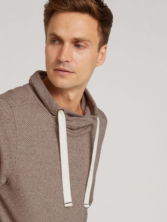 Strukturiertes Snood Sweatshirt - Männer - Decadent Bordeaux Strukturiertes Snood Sweatshirt - Männer - Decadent Bordeaux - 9 - TOM TAILOR
