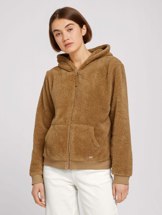 Sweatshirtjacke mit Eingrifftaschen - Frauen - soft camel Sweatshirtjacke mit Eingrifftaschen - Frauen - soft camel - 1 - TOM TAILOR Denim