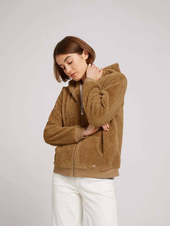 Sweatshirtjacke mit Eingrifftaschen - Frauen - soft camel Sweatshirtjacke mit Eingrifftaschen - Frauen - soft camel - 5 - TOM TAILOR Denim