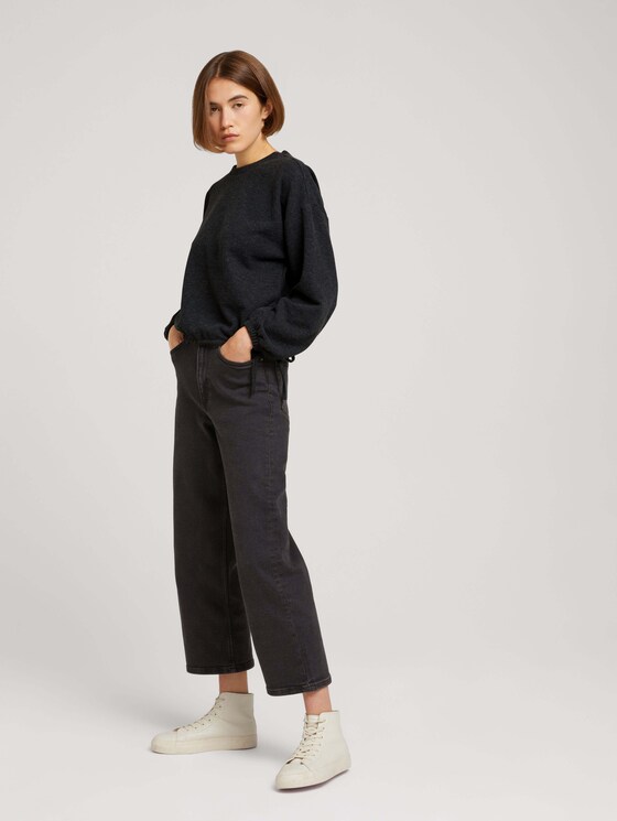 Cropped Pullover mit Schleifen - Frauen - Shale Grey Melange Cropped Pullover mit Schleifen - Frauen - Shale Grey Melange - 3 - TOM TAILOR Denim