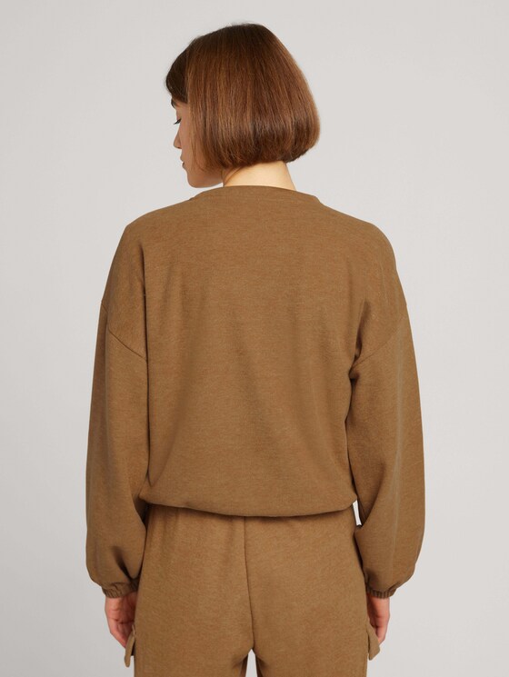 Cropped Pullover mit Schleifen - Frauen - camel melange Cropped Pullover mit Schleifen - Frauen - camel melange - 2 - TOM TAILOR Denim