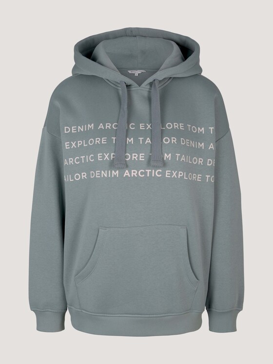 Kapuzenpullover mit Kordelzug und elastischem Bund - Frauen - grey mint Kapuzenpullover mit Kordelzug und elastischem Bund - Frauen - grey mint - 7 - TOM TAILOR Denim