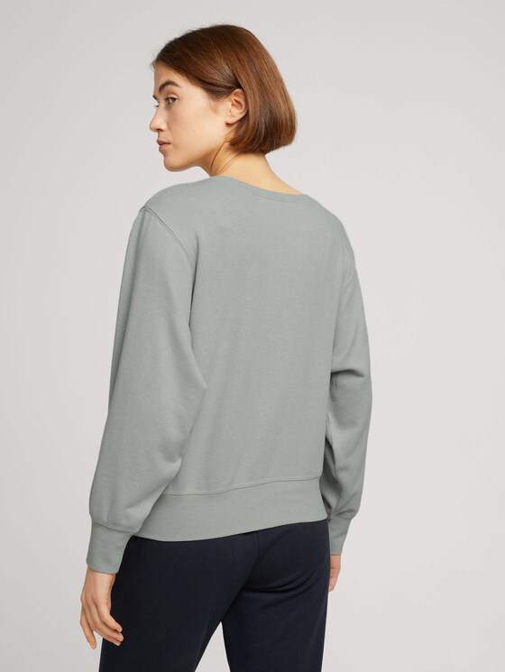 Pullover aus nachhaltiger Baumwolle - Frauen - soft greyish green melange Pullover aus nachhaltiger Baumwolle - Frauen - soft greyish green melange - 2 - TOM TAILOR Denim
